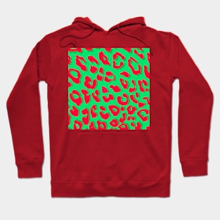 Leopard Print Red Green Hoodie